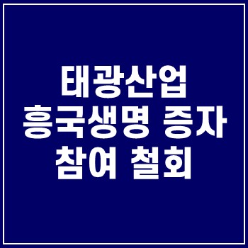  태광산업 흥국생명 증자 참여 철회