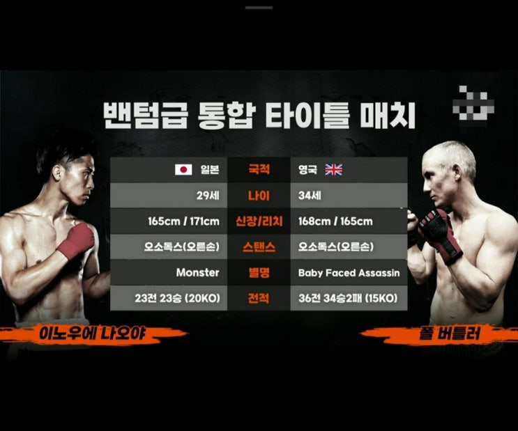 이노우에 나오야 VS 폴 버틀러 복싱4대기구(WBA, WBC, WBO, IBF)밴텀급 타이틀 매치