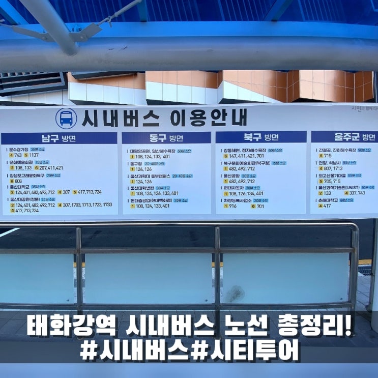  태화강역 시내버스 및 시티투어 노선 총정리!