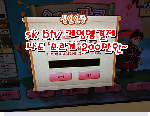  나도모르는sk btv 채널 게임결제~환불신청해봤지만..