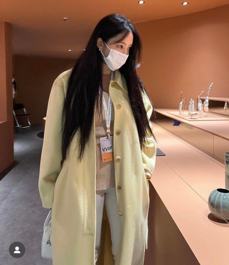  효민 레하 코트 노랑노랑 올겨울유행코트 st