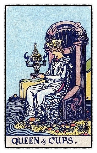  [타로 카드] 컵 여왕 / 컵 퀸 QUEEN of CUPS 코트카드 궁정카드 인물카드