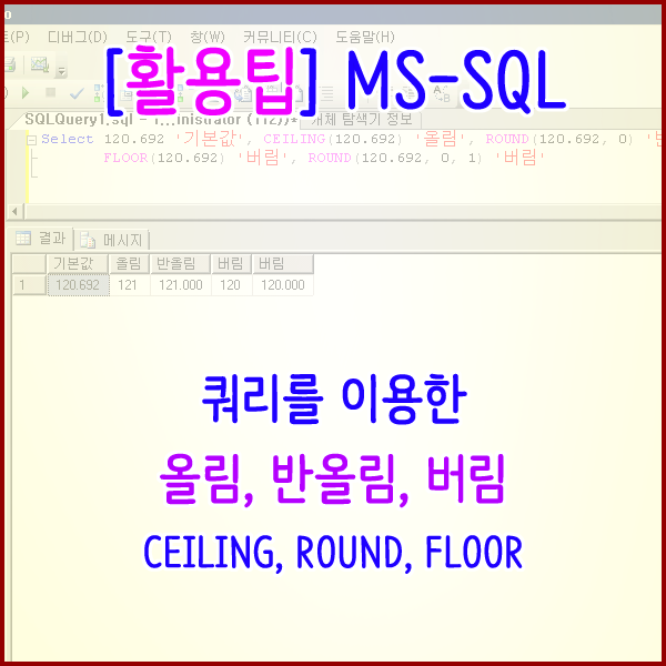 [MS-SQL] 쿼리를 이용한 숫자 올림, 반올림, 버림 처리하기