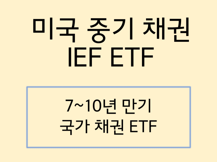  미국 중기 채권 IEF ETF 분석