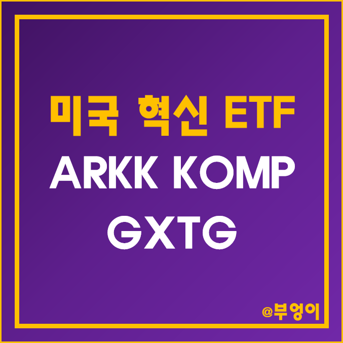 혁신 기업에 투자하는 미국 테마주 ETF - ARKK, KOMP, GXTG 주가 (성장주 및 ARK Invest 관련주)
