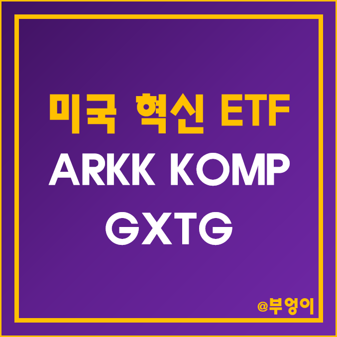 혁신 기업에 투자하는 미국 테마주 ETF - ARKK, KOMP, GXTG 주가 (성장주 및 ARK Invest 관련주) 혁신 기업에 투자하는 미국 테마주 ETF - ARKK, KOMP, GXTG 주가 (성장주 및 ARK Invest 관련주)