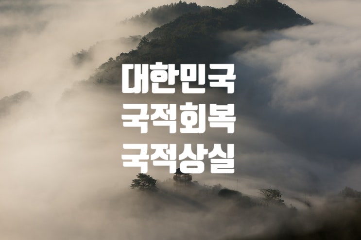 대한민국 국적회복_외국국적 취득으로 한국국적 상실_복수국적자 한국국적 이탈 등