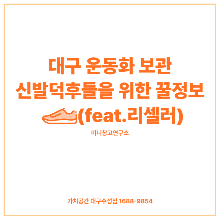  대구 운동화 보관: 신발 덕후들을 위한 꿀정보(feat:리셀러)
