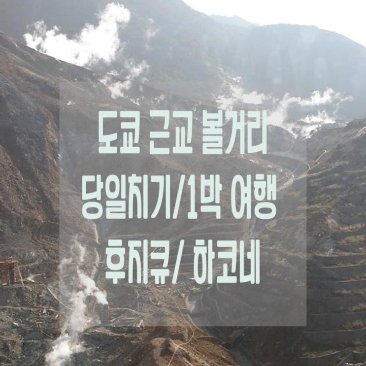  [일본여행]도쿄 근교 여행 추천(후지산뷰 후지큐하이랜드, 하코네, 오와쿠다니, 당일치기, 1박2일, 근교 볼거리 )