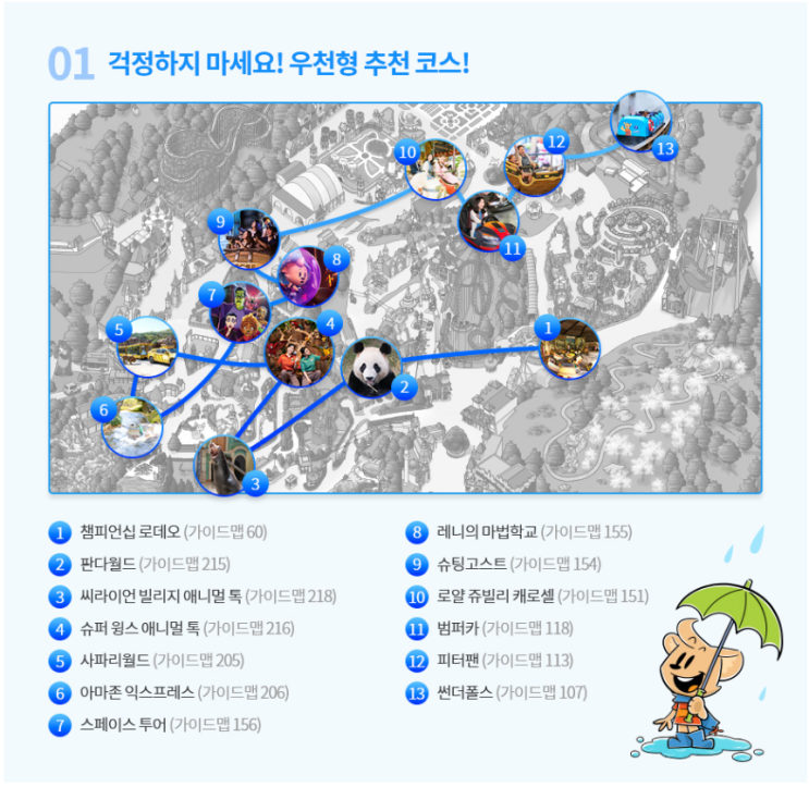 에버랜드 100% 즐기기 위한 동선에 따른 추천 코스 에버랜드 100% 즐기기 위한 동선에 따른 추천 코스