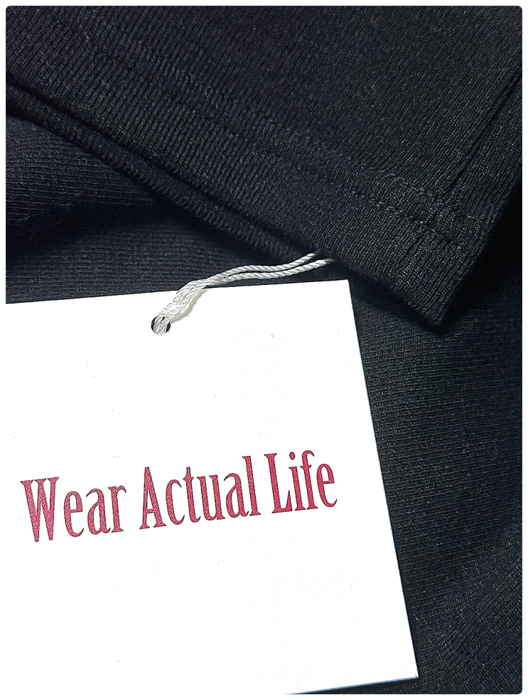  [우알롱 Basic loose fit half turtleneck - BLACK] 우알롱 베이직 루즈핏 하프 터틀넥 (우알롱목티) 내돈내산