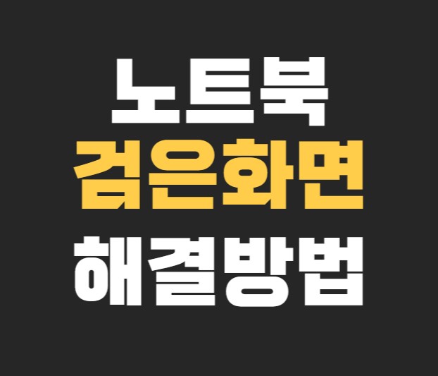  노트북 검은화면 마우스 커서만 움직일 때 조치방법