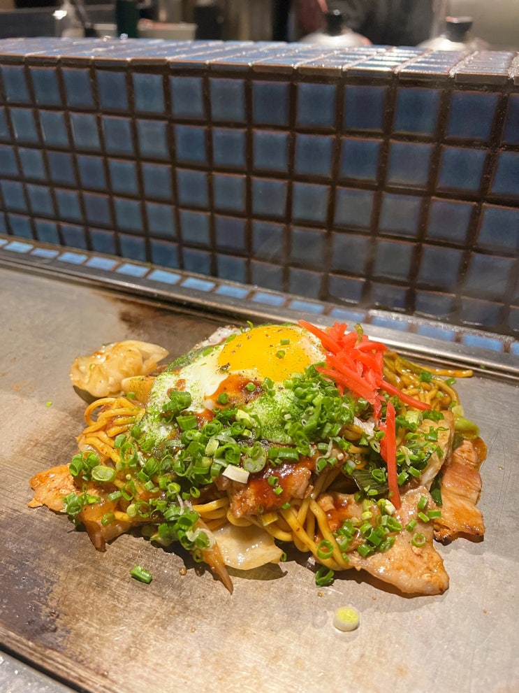  홍대 맛집 ) 오코노미야끼 야끼소바 하이볼 맛집 홍대 우와 (철판오코노미야끼 철판 야끼소바)