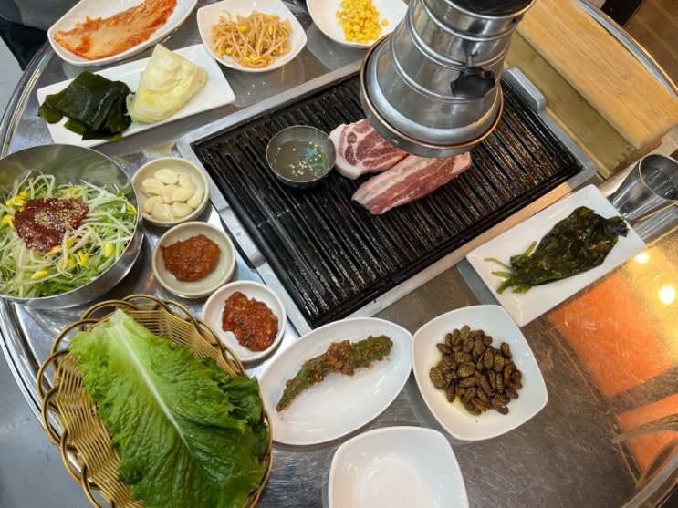  [관평동 고기] 양배추쌈, 다시마쌈, 명이나물, 일반쌈 건강하게 고기 먹기 관평동 고기 송촌 주먹구이