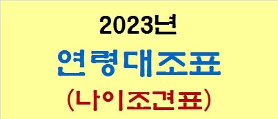 2023년 연령대조표(나이조견표, 띠별나이) : 네이버 블로그