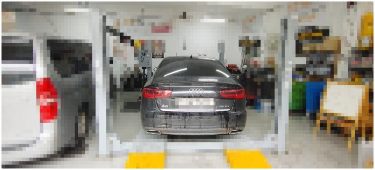  2016 아우디A6 35TDI 정비시기도래! 전자파킹브레이크 패드+마모센서교환정비 , 부천벤츠BMW수입차정비전문점 부영수퍼카