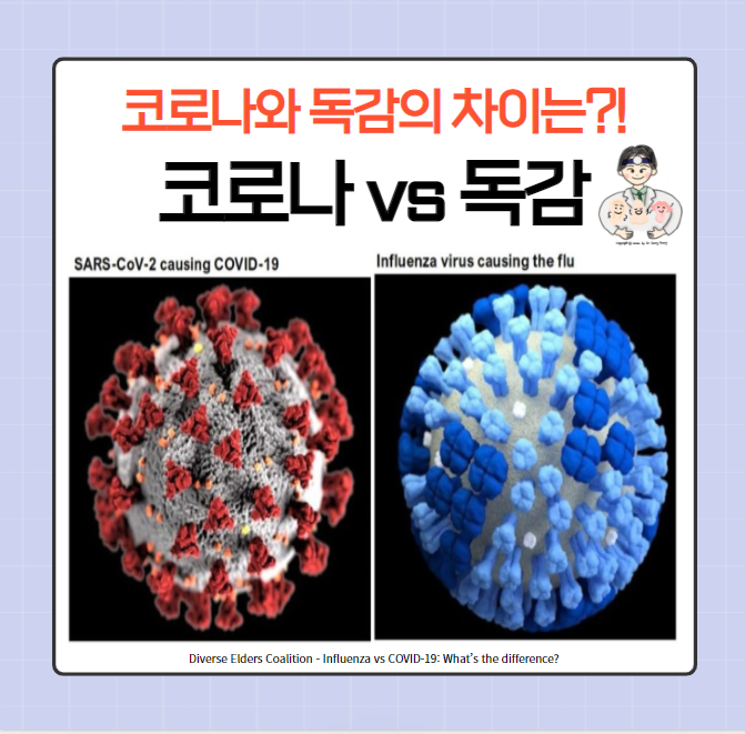  2022년 겨울 독감이 유행해요! (2) - 코로나(COVID-19) vs 독감(Influenza) - 공통점, 차이점