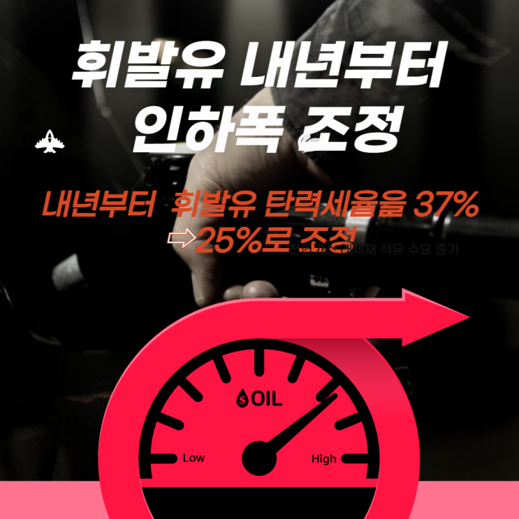  내년부터 유류세 탄력세율 조정, 휘발유 가격 인상(ft. 오피넷 설치)