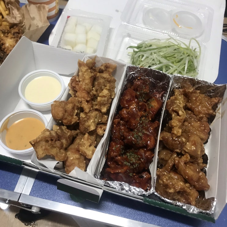  친한 형과 함께 맛집 노상치킨 정림점에서 치킨 시켜 먹기