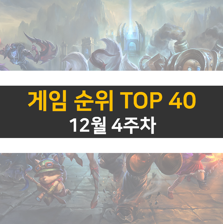 모바일, PC 온라인, 스팀 게임 순위 (2022년 12월 4주 차) 모바일, PC 온라인, 스팀 게임 순위 (2022년 12월 4주 차)