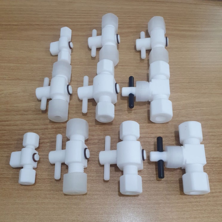  PTFE 테프론 2-way 밸브 유니온 아답터 valve ballvalve union adapter [파이프 연결관 테플론 teflon 볼밸브]