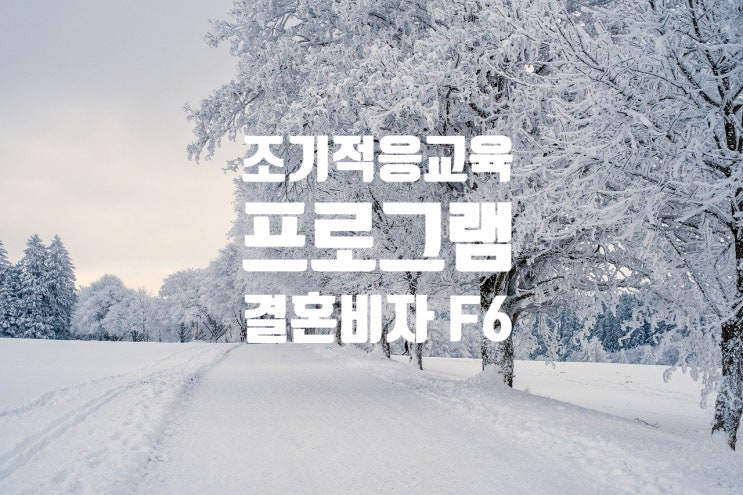 조기적응프로그램 교육 국제결혼비자 F6 외국인등록 & 체류기간 연장 조기적응프로그램 교육 국제결혼비자 F6 외국인등록 & 체류기간 연장