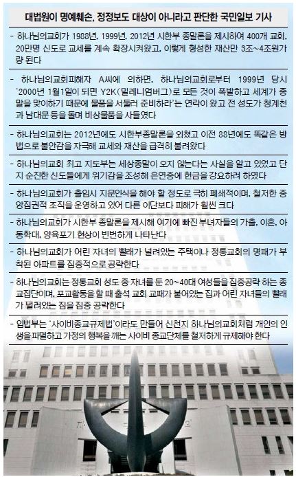  하나님의교회 vs. 국민일보 대법원 판결