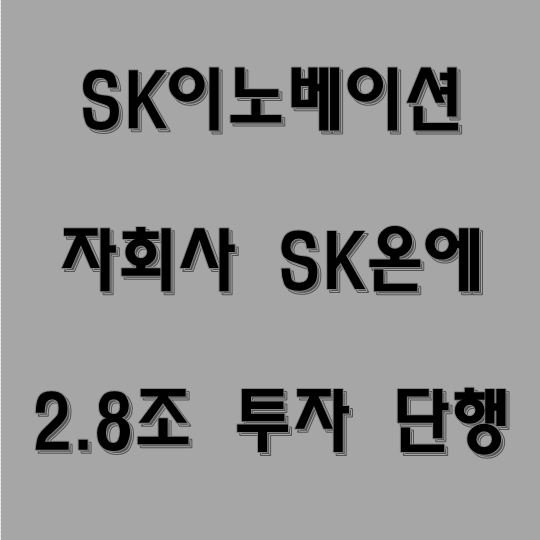  SK이노베이션 전망 자회사 SK온에 2.8조 투자, 분석 및 전망