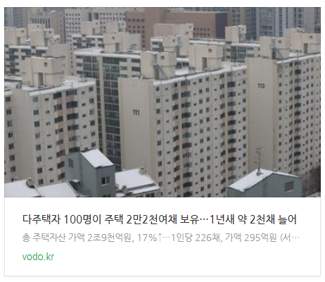 [저녁뉴스] 다주택자 100명이 주택 2만2천여채 보유…1년새 약 2천채 늘어 등