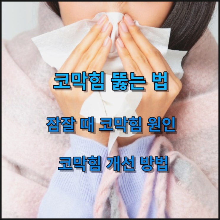  코막힘 뚫는 법 잠잘 때 코막힘 원인 코막힘개선 방법