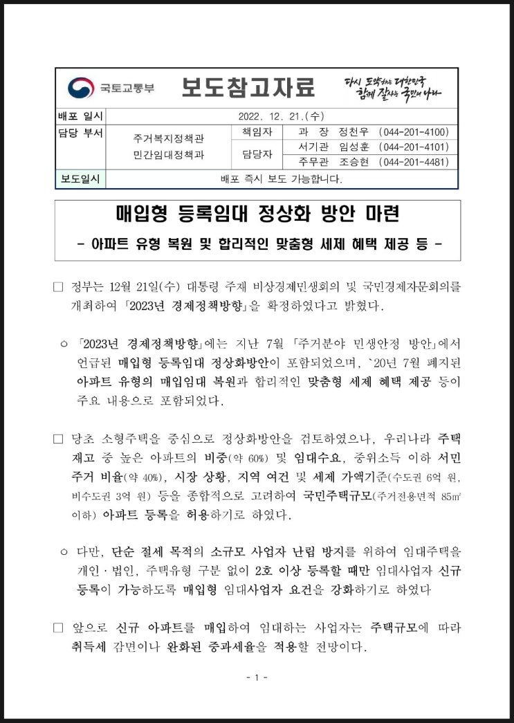  매입형 등록임대 정상화 방안