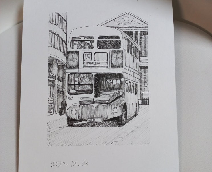  [펜드로잉] 영국의 시기지와 이층버스