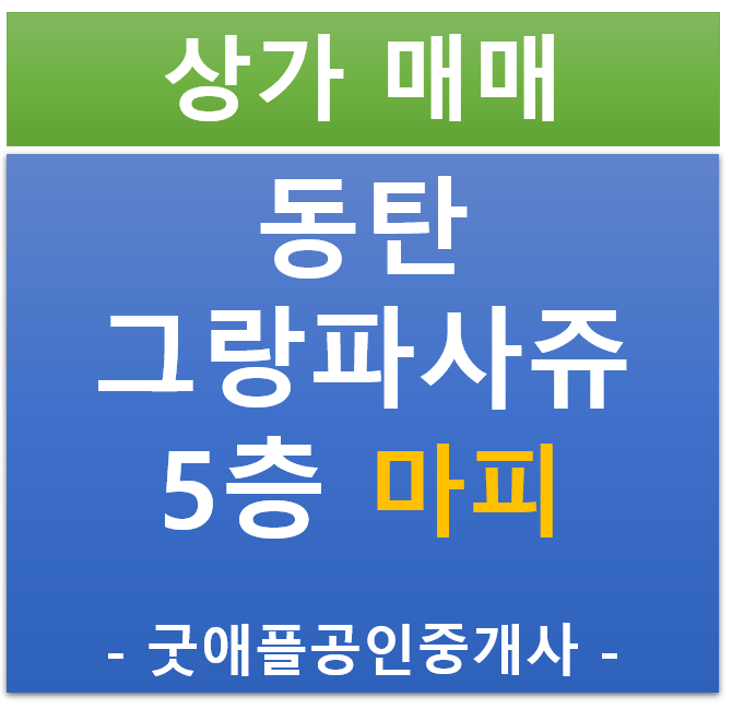 동탄 호수공원, 그랑파사쥬 5층 상가, 마피 매물 전매·매매