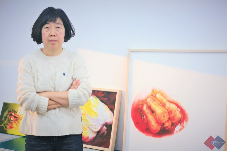 장수 꿈꾸는 예술터에서 만나는 김치그림, 개관 초대전은 김치그리기 전념해온 송보영 화가