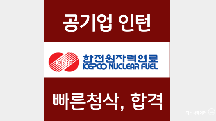  한전원자력연료 2023년 상반기 체험형 청년인턴(일반, 장애인) 채용 자기소개서 작성방법 첨삭비용안내
