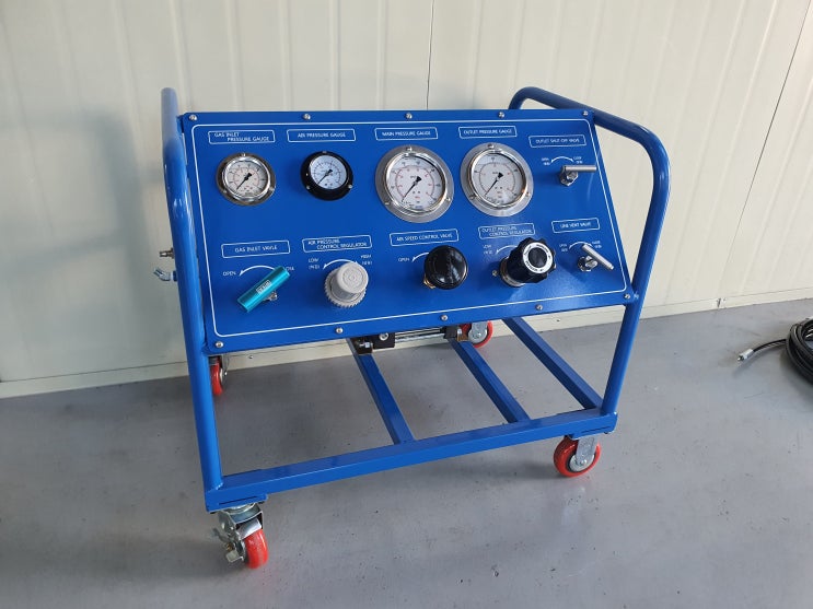  헬륨가스 회수용 부스터 유닛 (HELIUM GAS RECOVERY GAS BOOSTER UNIT)