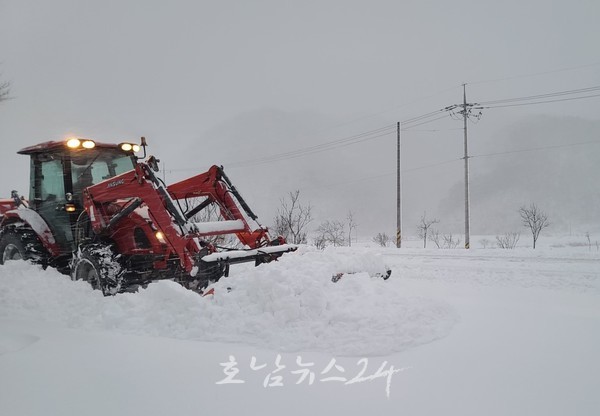  장성군, 12월 23일 새벽 5시 대설경보 발효