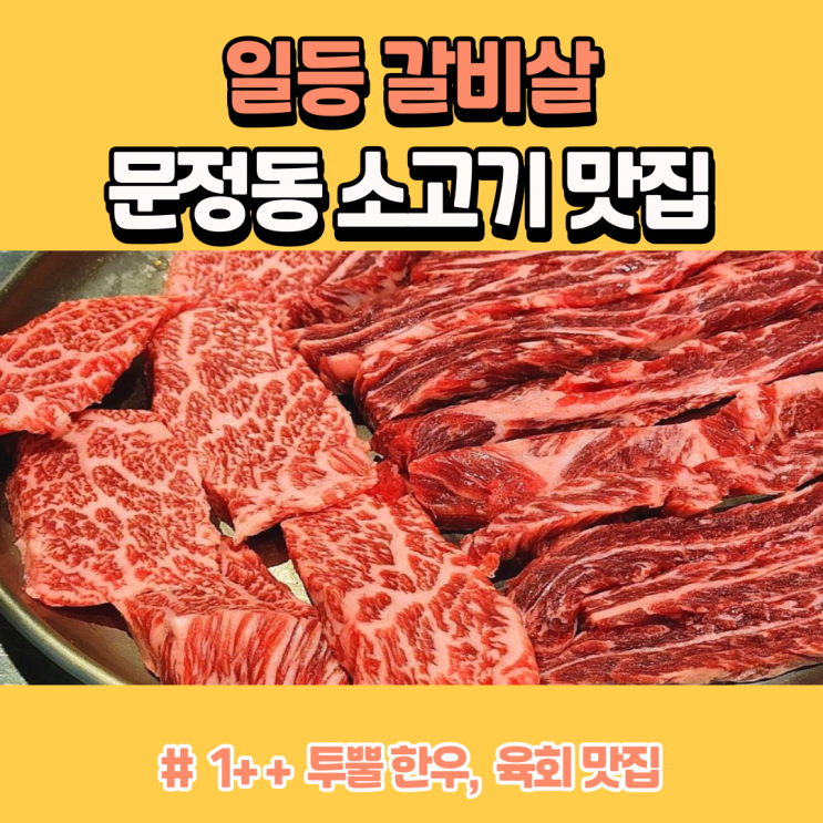  문정동 소고기 맛집 투뿔 한우 전문 일등갈비살
