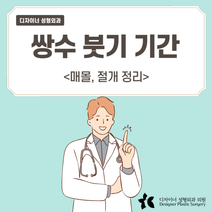  쌍수 붓기 기간 매몰, 절개 정리