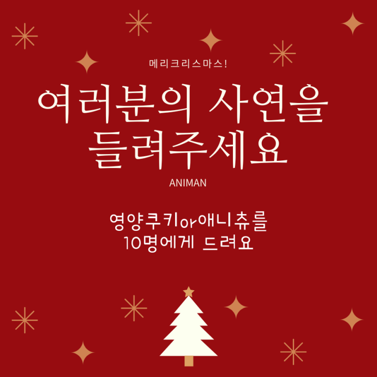  애니먼 크리스마스 이벤트 / 제품 체험, 할인 이벤트 / 인스타그램 이벤트