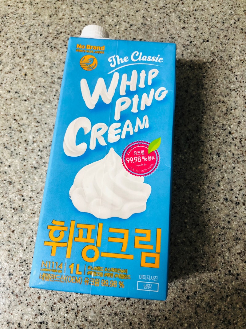 노브랜드 신상 휘핑크림으로 고구마 케이크 만들어 먹은 후기