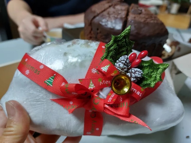 크리스마스 독일 전통 크리스마스 과일 케이크 슈톨렌 써는 법