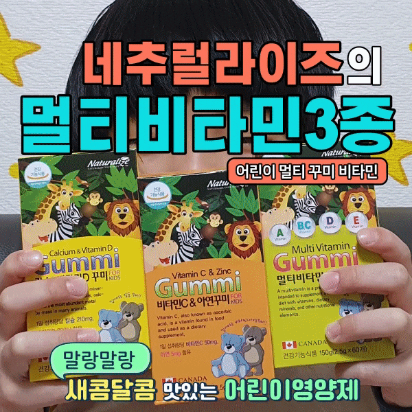  HD마켓 네추럴라이즈 비타민 꾸미 3종 맛있는 어린이영양제