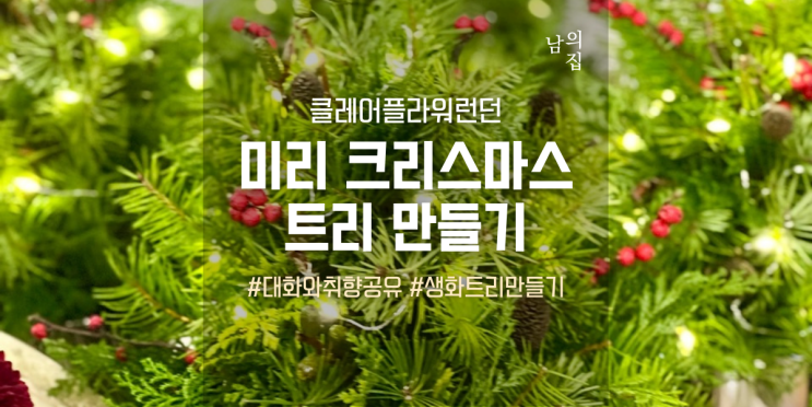  남의집 신사역 꽃집 클레어플라워런던, 생화로 만드는 크리스마스 트리