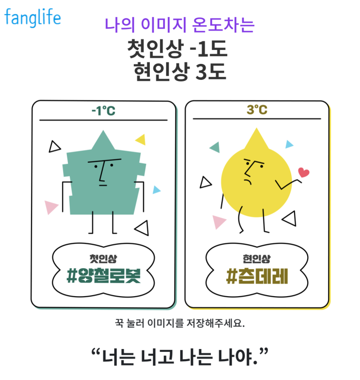  나의 이미지 온도차 테스트 mbti 문항, 링크 있음