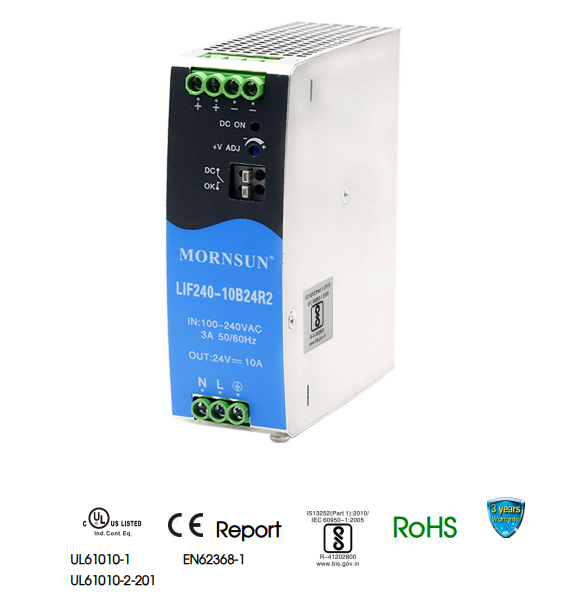  240W DIN-Rail SMPS, LIF240-10BxxR2