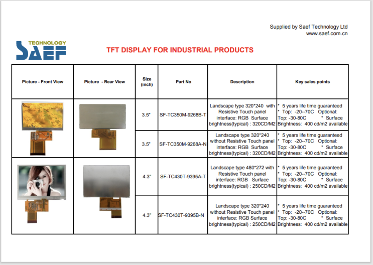  SAEF INDUSTIRAL PRODUCT LIST