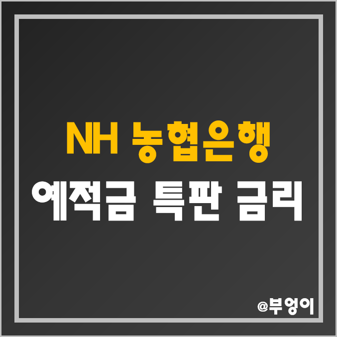 NH 농협은행 정기 예금 및 적금 특판 금리 비교 (단기 은행 예적금 이율 및 6개월/12개월/24개월/36개월 이자율 순위)