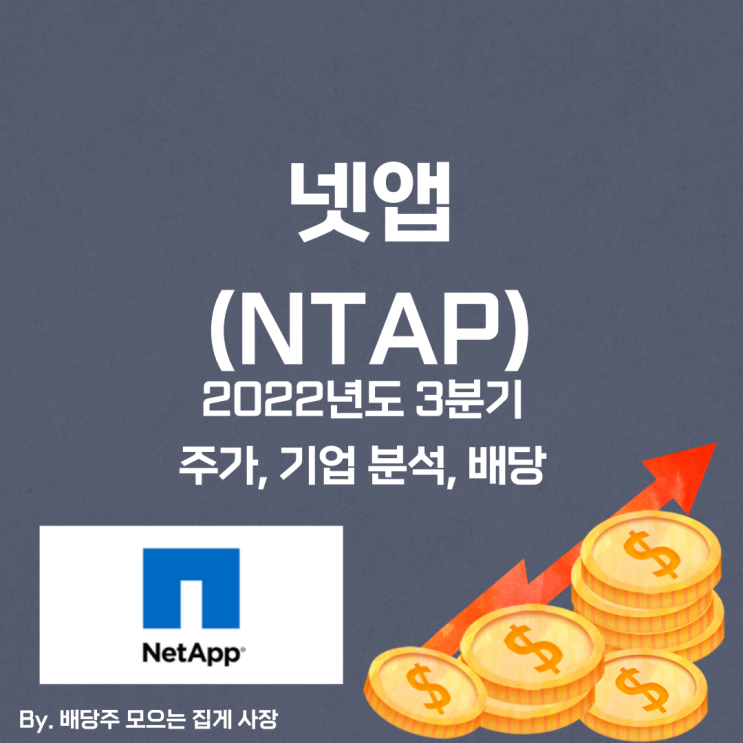 [넷앱] 2022년도 3분기 NTAP, NTAP 주가, NTAP 주식, 기업 분석, 배당 지급일, 배당락일, 배당 성향, 배당 수익률, 배당 성장률