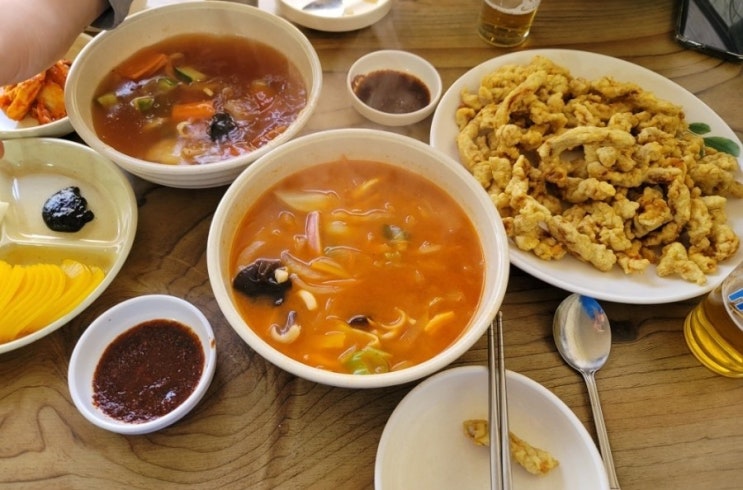  22년 2월 추운날 노포 중국집에서 탕수육 짬뽕에 낮술 한잔(전주 오후청-동완산동)